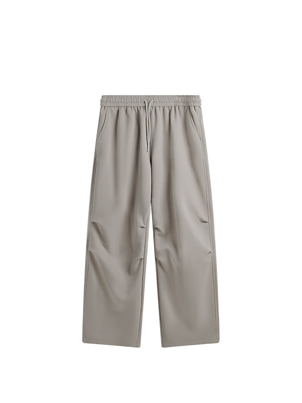 Side Pleated Sweatpants in Grey Color
