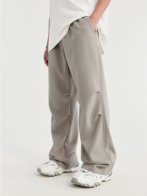 Side Pleated Sweatpants in Grey Color 4