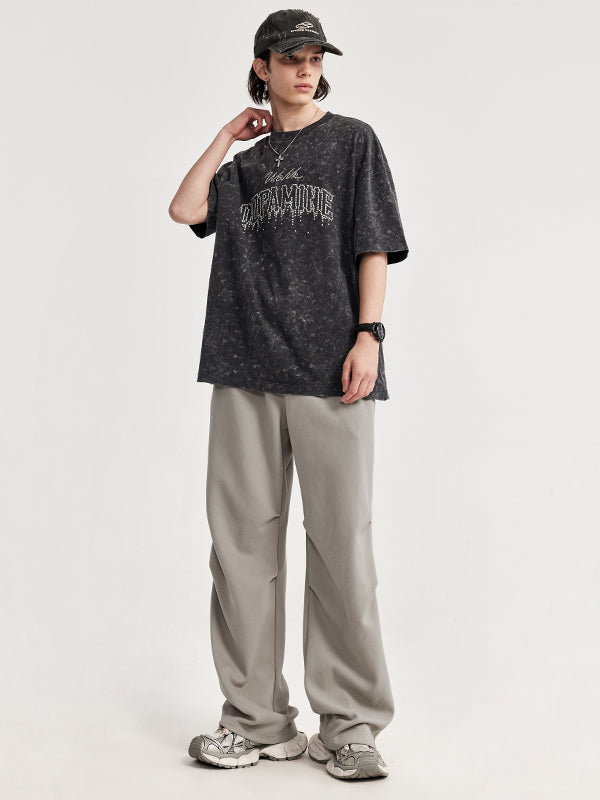 Side Pleated Sweatpants in Grey Color 7