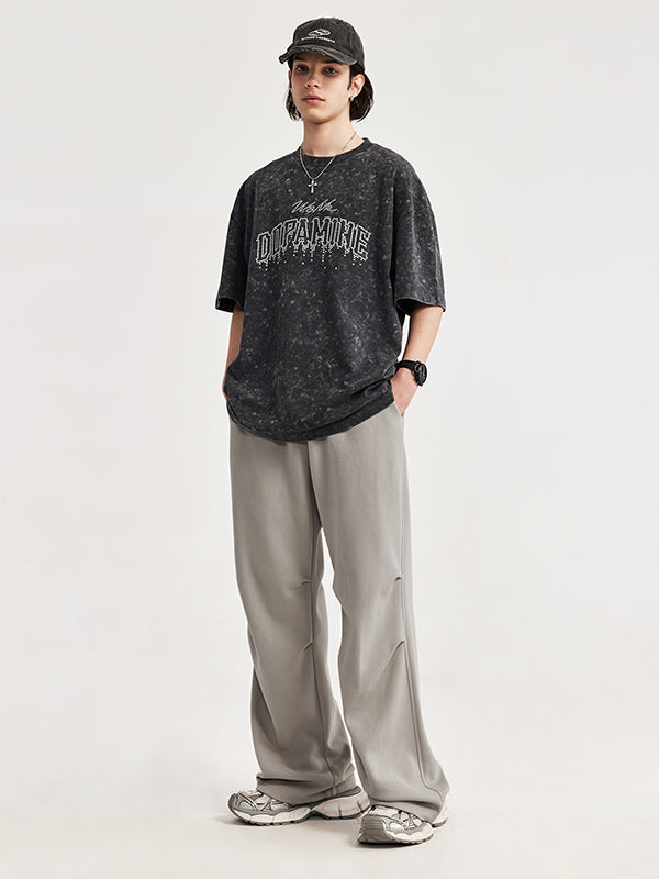 Side Pleated Sweatpants in Grey Color 8