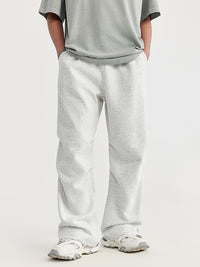 Side Pleated Sweatpants in Light Grey Color 3
