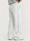 Side Pleated Sweatpants in Light Grey Color 5
