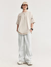 Side Pleated Sweatpants in Light Grey Color 6