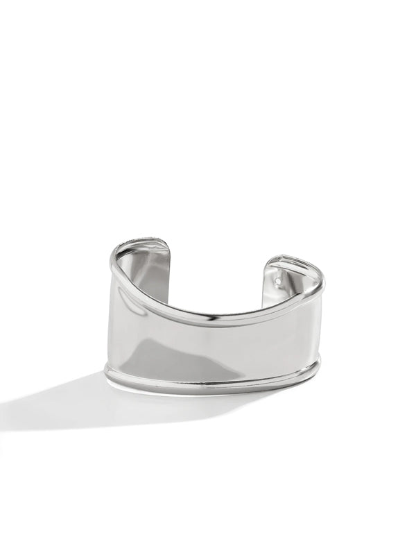 Silver Irregular Open Cuff Bracelet