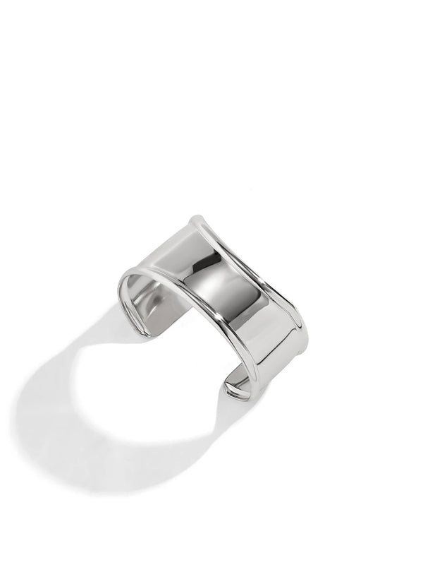 Silver Irregular Open Cuff Bracelet 3
