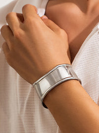 Silver Irregular Open Cuff Bracelet 5