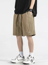 "Since 1927" Embroidery Shorts in Dune Color 2