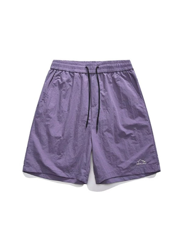 "Since 1927" Embroidery Shorts in Purple Color