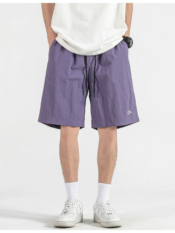 "Since 1927" Embroidery Shorts in Purple Color 2