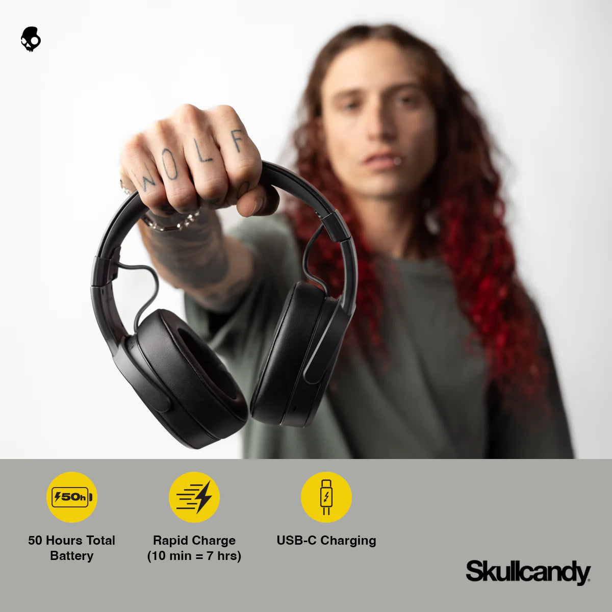 Skullcandy Crusher® Wireless Immersive Bass Over-Ear Headphones in Black Color 4