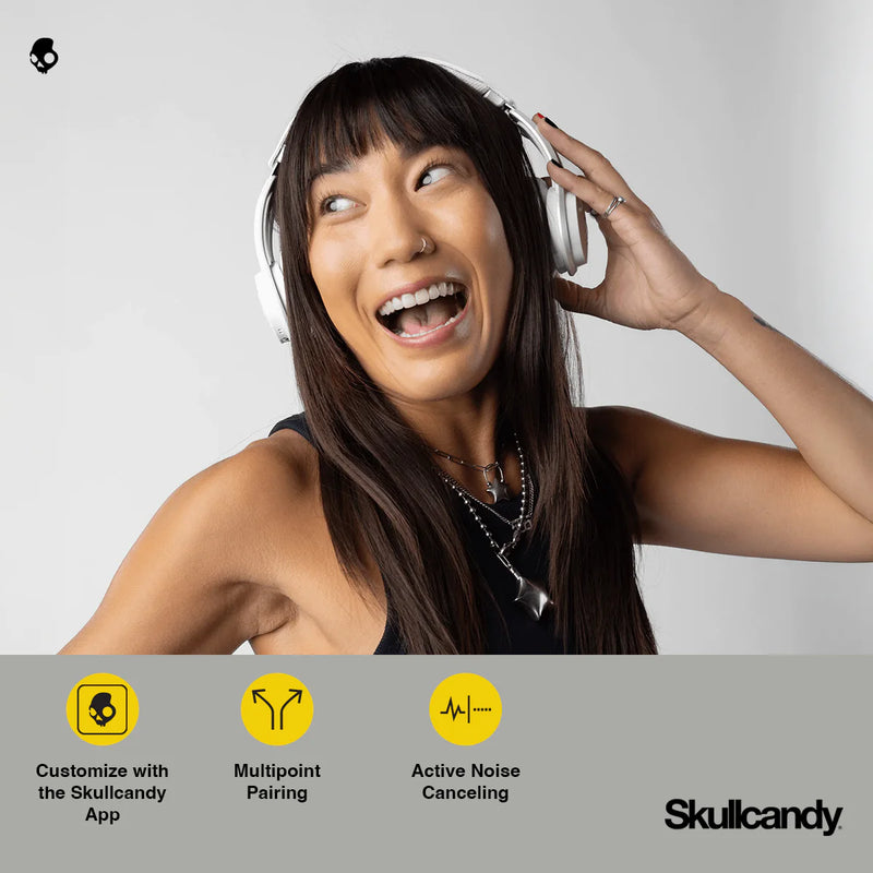 Skullcandy Icon® ANC Noise Cancelling Wireless Over-Ear Headphones in Bone/Orange Glow Color 5