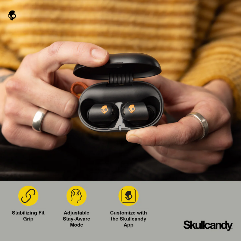 Skullcandy Sesh® ANC Active True Wireless Sport In-Ear Earbuds in Black/Orange Color 6