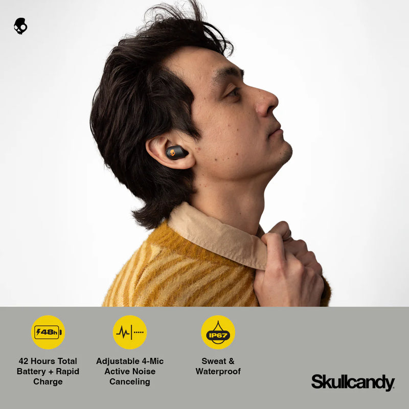 Skullcandy Sesh® ANC Active True Wireless Sport In-Ear Earbuds in Black/Orange Color 7