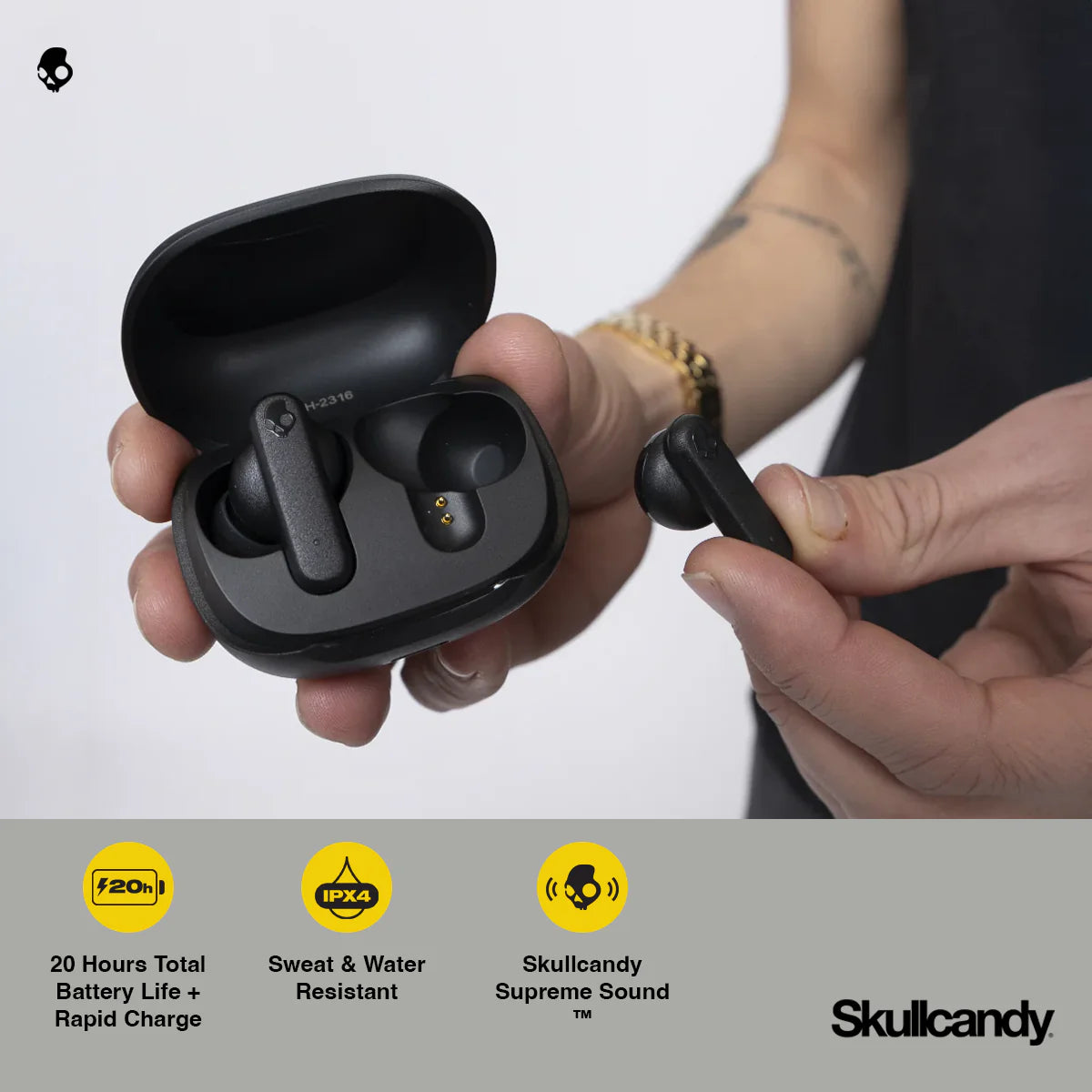 Skullcandy Smokin' Buds® True Wireless In-Ear Earbuds in Preppy Sage Color 9