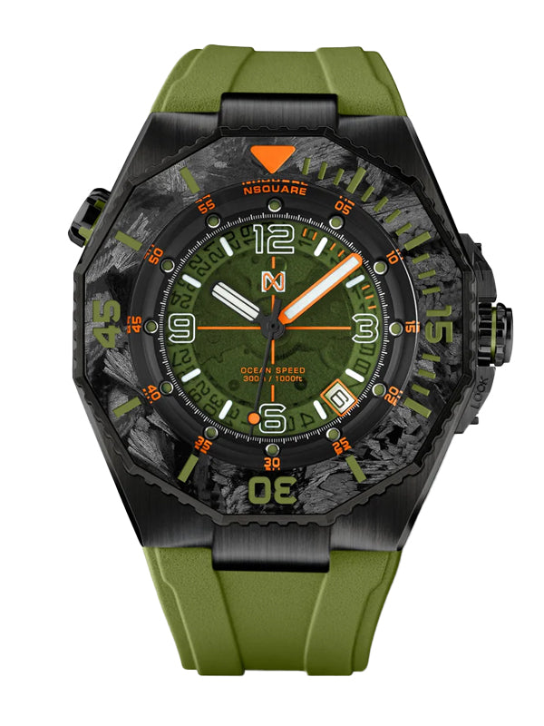 Square Ocean Speed Swiss Automatic Watch NS27.5 Black Green