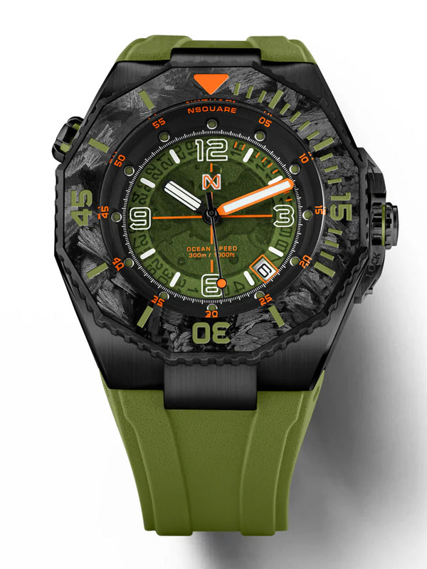 Square Ocean Speed Swiss Automatic Watch NS27.5 Black Green 3