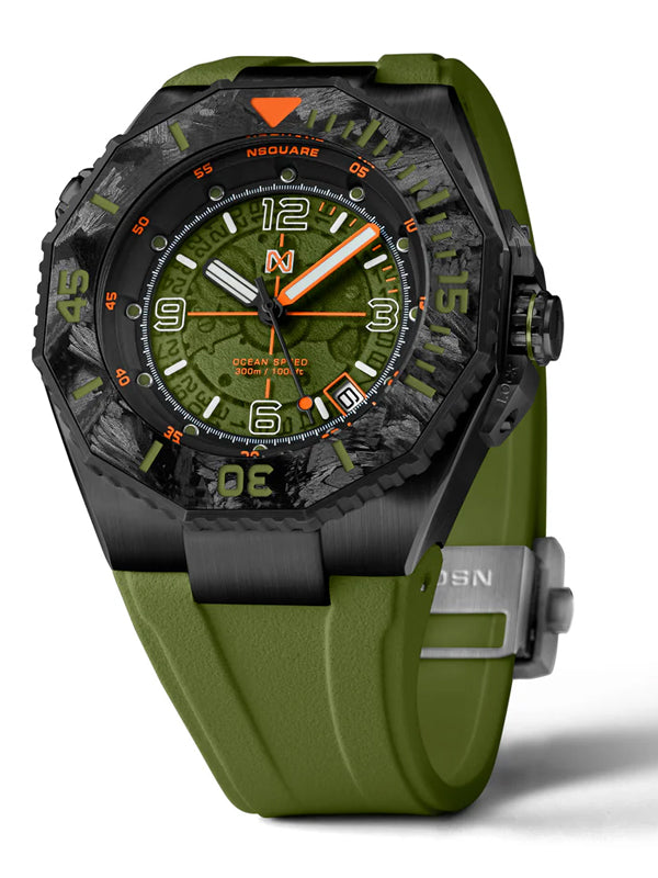 Square Ocean Speed Swiss Automatic Watch NS27.5 Black Green 4