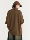 Stars Ripped Mock Neck T-Shirt in Brown Color 4