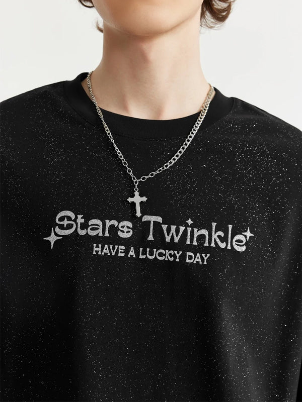 Stars Twinkle Foil Print T-Shirt 6