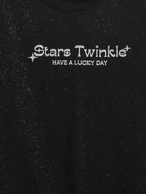 Stars Twinkle Foil Print T-Shirt detail