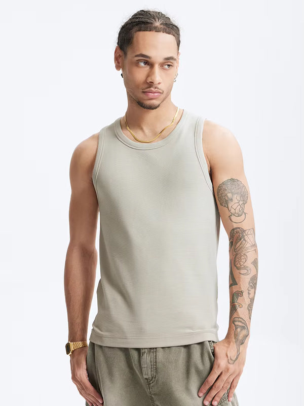 Stretch Tank Top in Gray Green Color 2