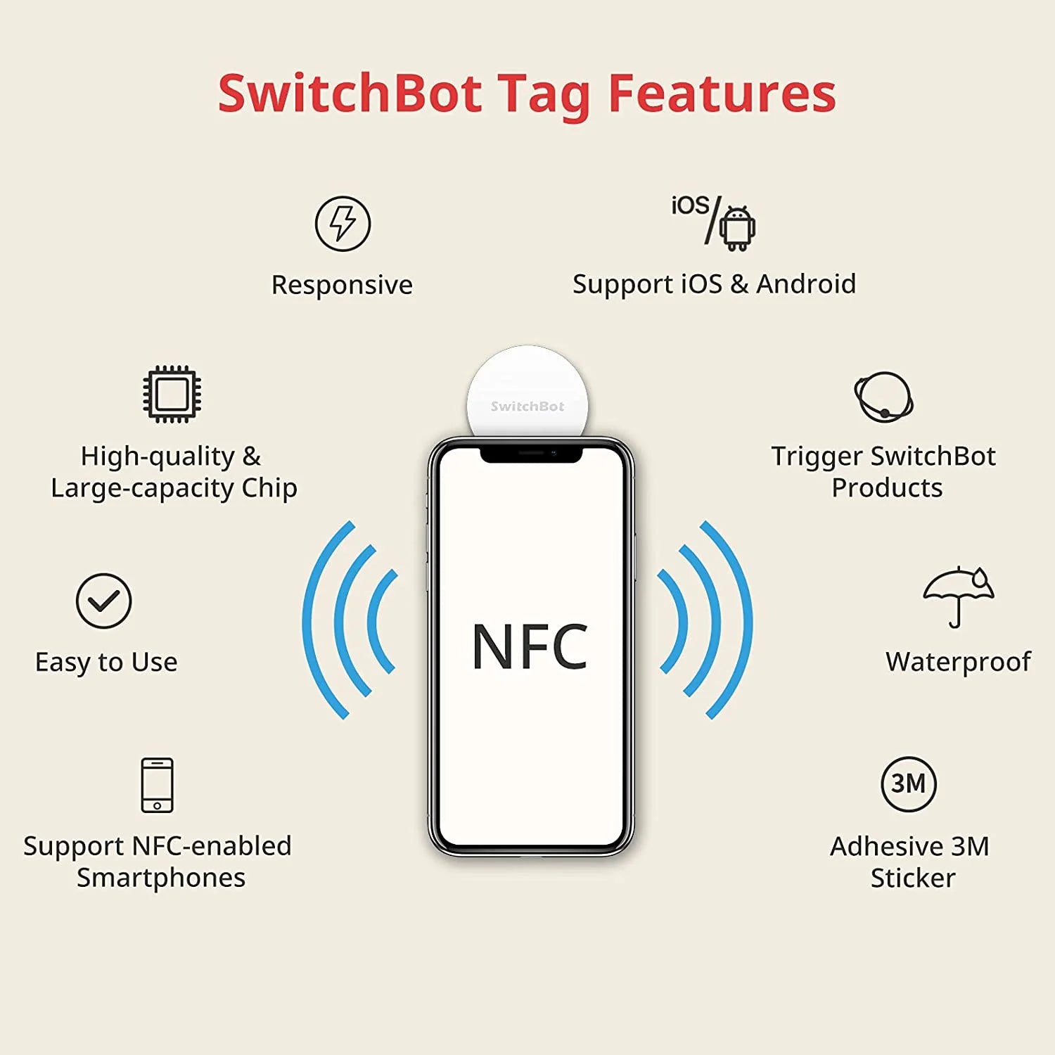 SwitchBot NFC Tag (3 Pack) 5