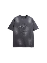 Symbols Acid Wash T-Shirt in Black Color