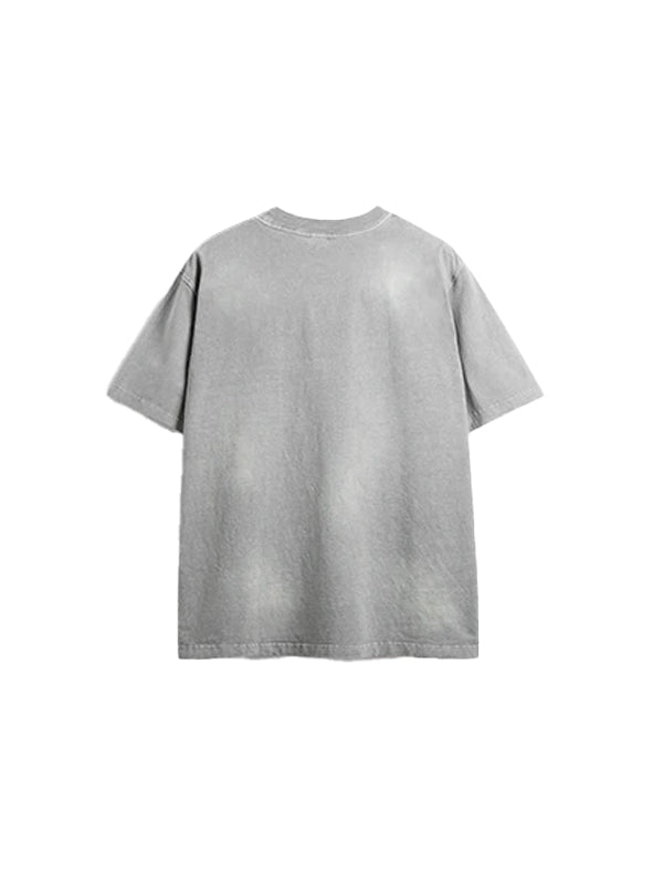 Symbols Acid Wash T-Shirt in Grey Color 2