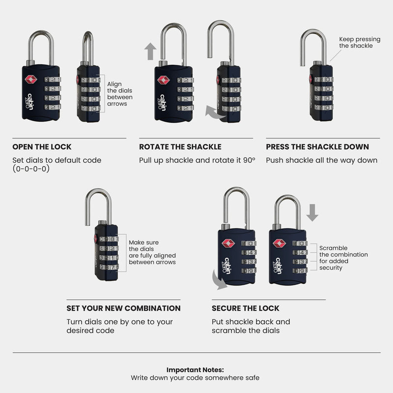 Cabinzero TSA Travel Lock in Absolute Black Color