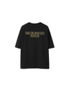 "Take The Road Less Traveled" Foam Print T-Shirt in Black Color 2