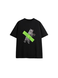 Tape The Cat T-Shirt in Black Color