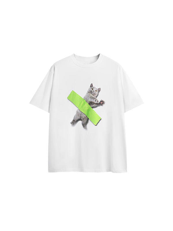 Tape The Cat T-Shirt in White Color