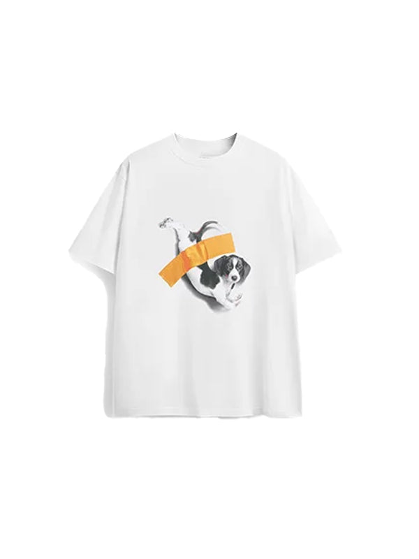 Tape The Puppy T-Shirt in White Color