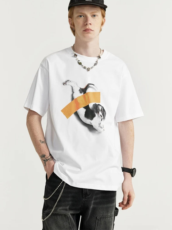 Tape The Puppy T-Shirt in White Color 5