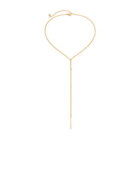 Tassel Chain with Rectangle Pendant Necklace in Gold Color