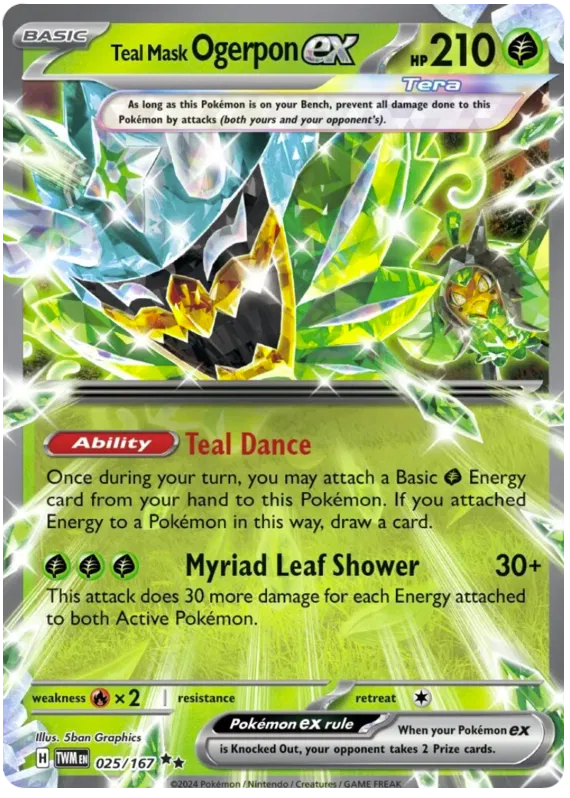 [Collector Troves] Pokemon Scarlet & Violet Twilight Masquerade Teal Mask Ogerpon ex Card