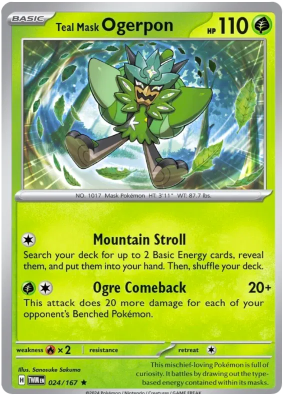 [Collector Troves] Pokemon Scarlet & Violet Twilight Masquerade Teal Mask Ogerpon Card