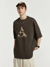 Textured A Brightest Star T-Shirt in Brown Color 4