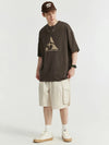 Textured A Brightest Star T-Shirt in Brown Color 6