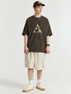 Textured A Brightest Star T-Shirt in Brown Color 7