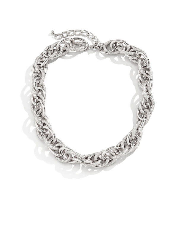Thick Chain Necklace in Silver Color