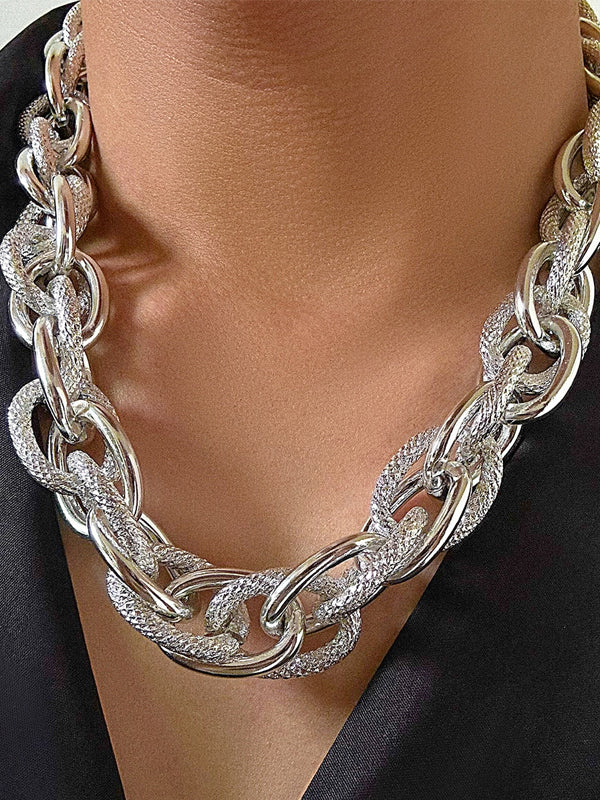Thick Chain Necklace in Silver Color 3