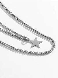 Thin Chain with Stars Pendant Necklace Set 2