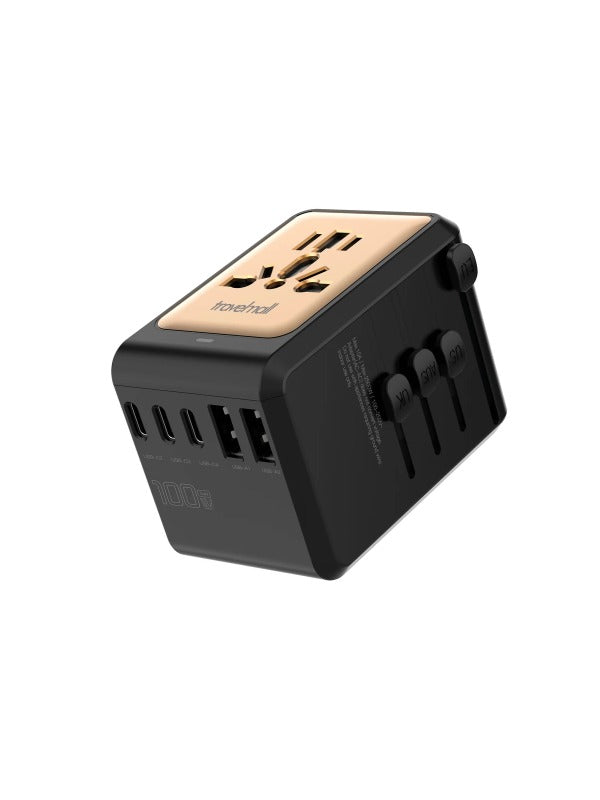 Travelmall GaN 100W PD High Performance Worldwide Travel Adaptor With 6 USB Ports
