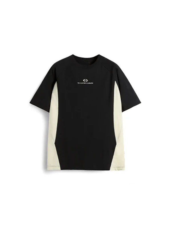 "Troublemaker" Lightweight Hydrogen Silk Blend T-Shirt with Adjustable Strap in Black Color
