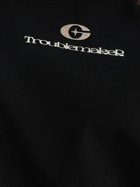 "Troublemaker" Lightweight Hydrogen Silk Blend T-Shirt with Adjustable Strap in Black Color 3
