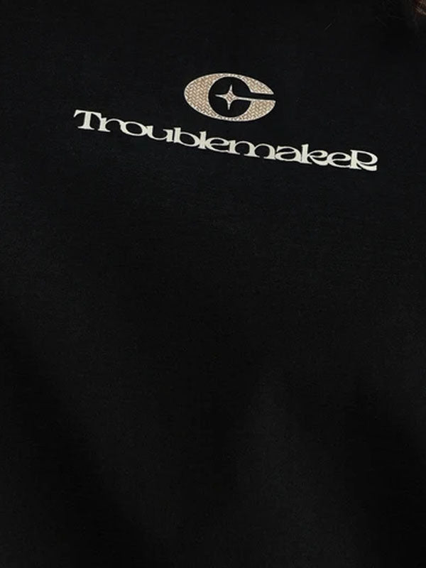 "Troublemaker" Lightweight Hydrogen Silk Blend T-Shirt with Adjustable Strap in Black Color - THIS IS FOR HIM