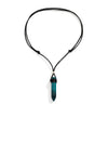 Turquoise Resin Pendant with Rope Necklace