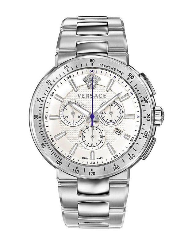 Versace Chronograph Silver Steel Strap Watch