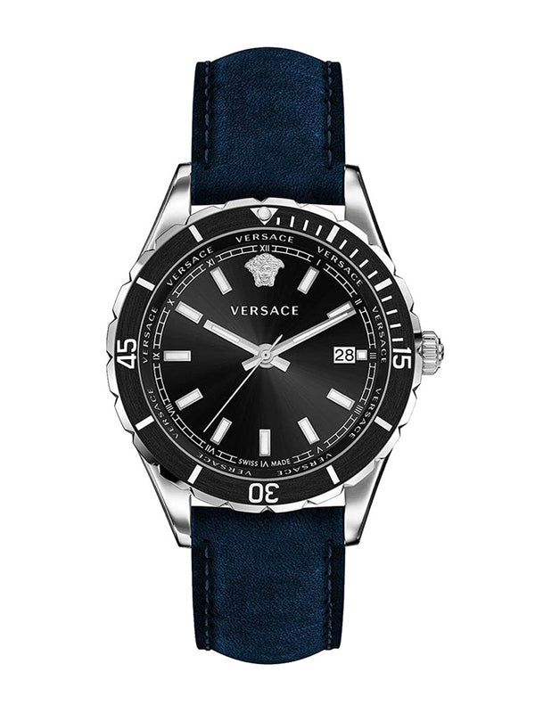 Versace Hellenyium Leather Strap Watch